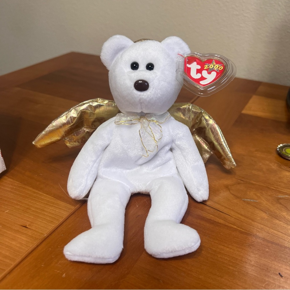 Vintage Halo II Angel Ty Beanie Baby, Stuffed Bear, Stuffed Animal Toy, Bears